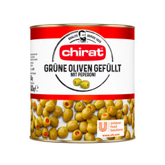 Chirat Grüne Oliven gefüllt mit Peperoni 1/1 Dose