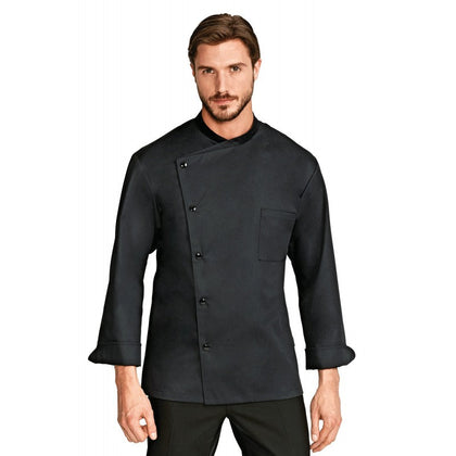 Veste de cuisine homme taille 50, noire avec boutons pression